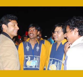 Tota Roychowdhury with football juglar Uttam Das at the mela